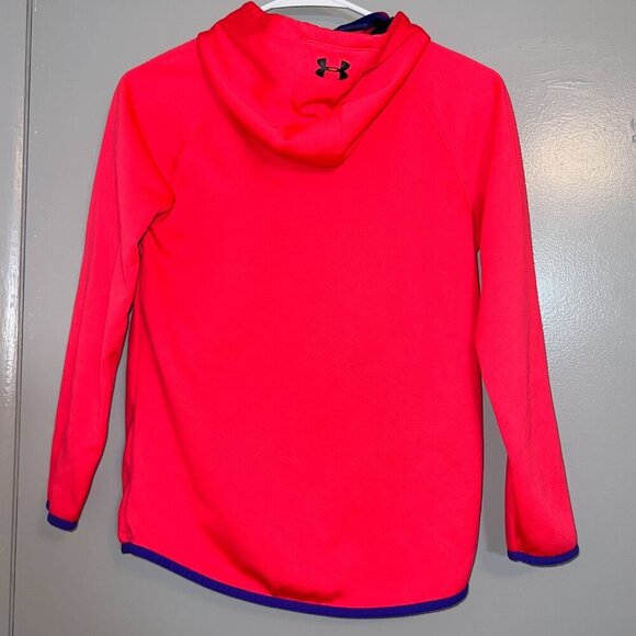 Under Armour Girl's Loose Cold Gear Pink & Purple Hoodie Size L - Picture 4 of 4